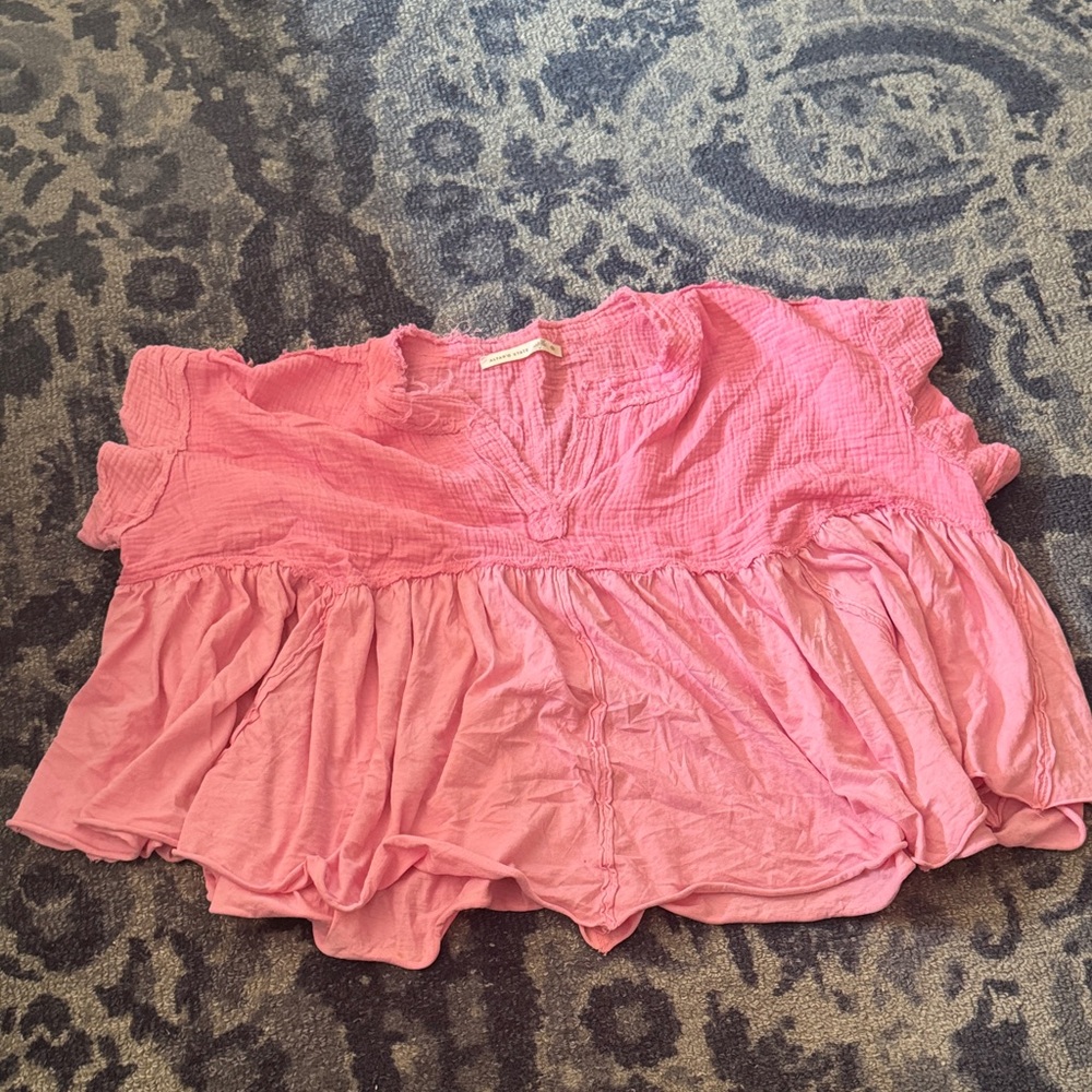 Altar'd State Textured Flowy Pink Top